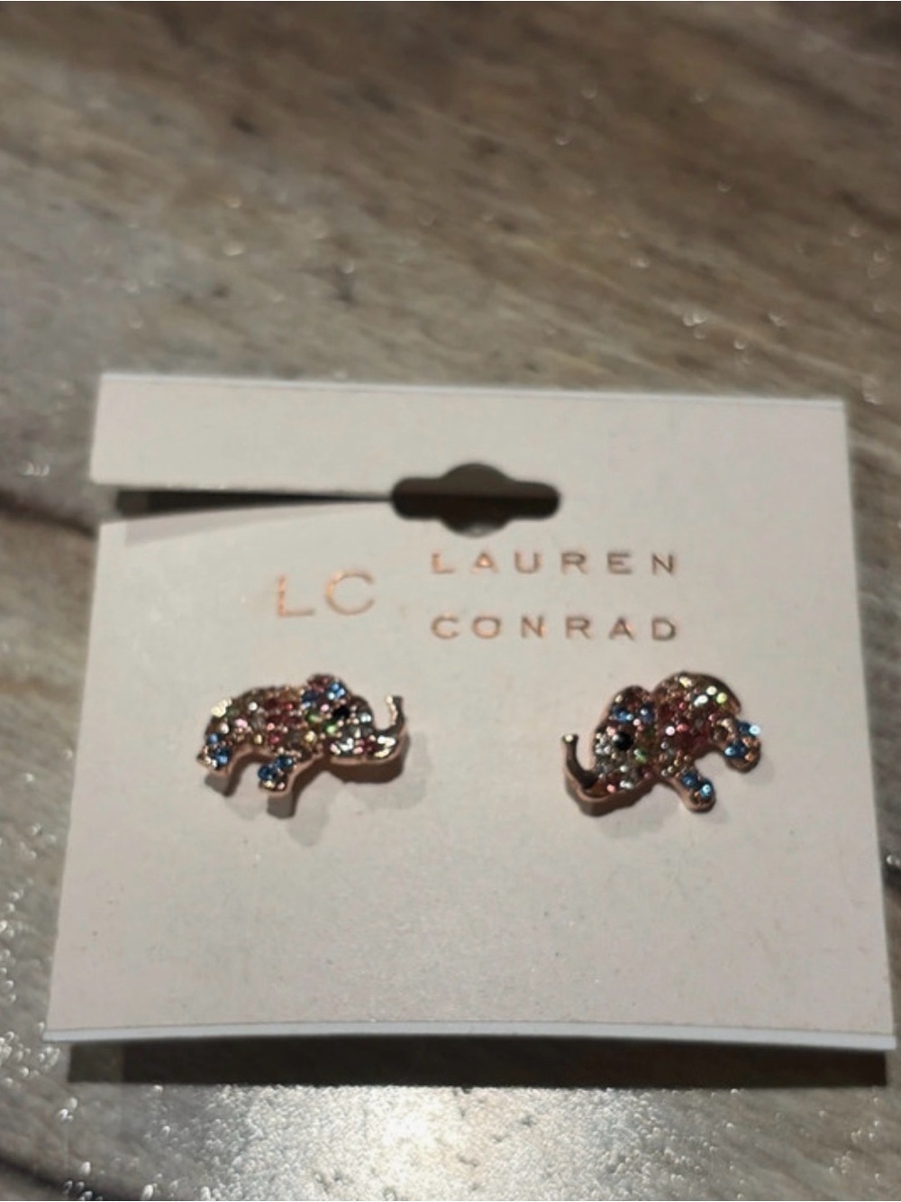 LC Lauren Conrad Multicolor Elephant Stud Earrings
